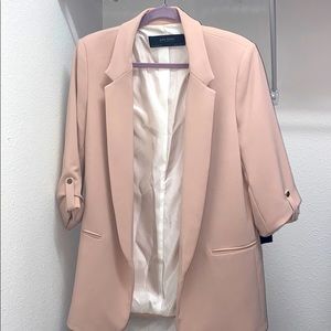NWT - Zara Basics Blush pink longline jacket